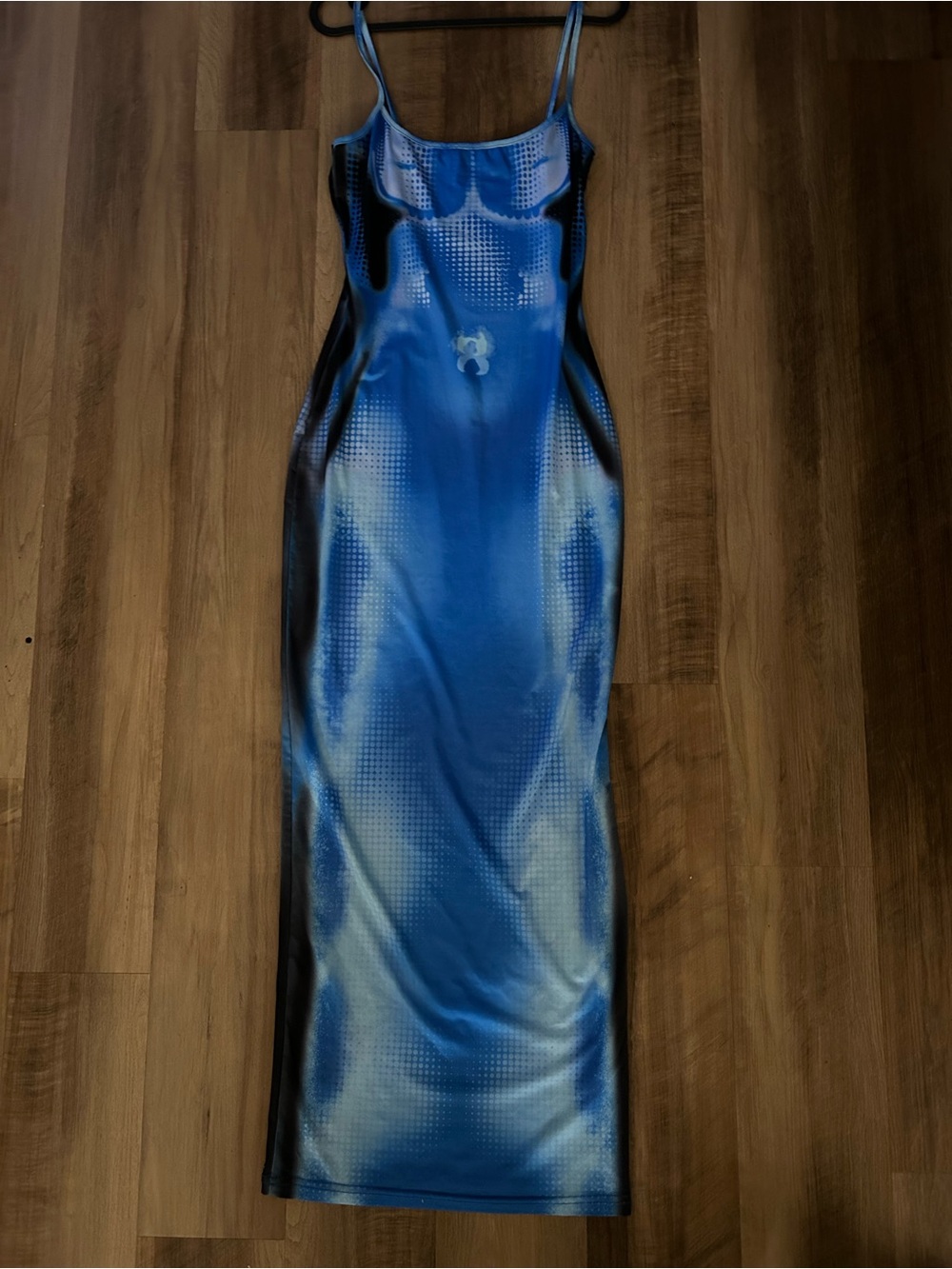 Blue Ombre Slip Midi Dress - Women's Sleeveless Bodycon
